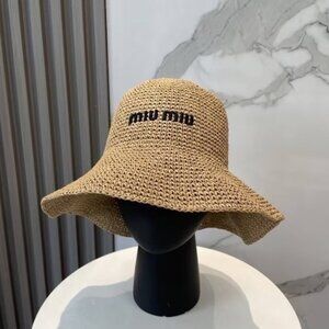 Women’s Miu Miu Tan Woven Hat